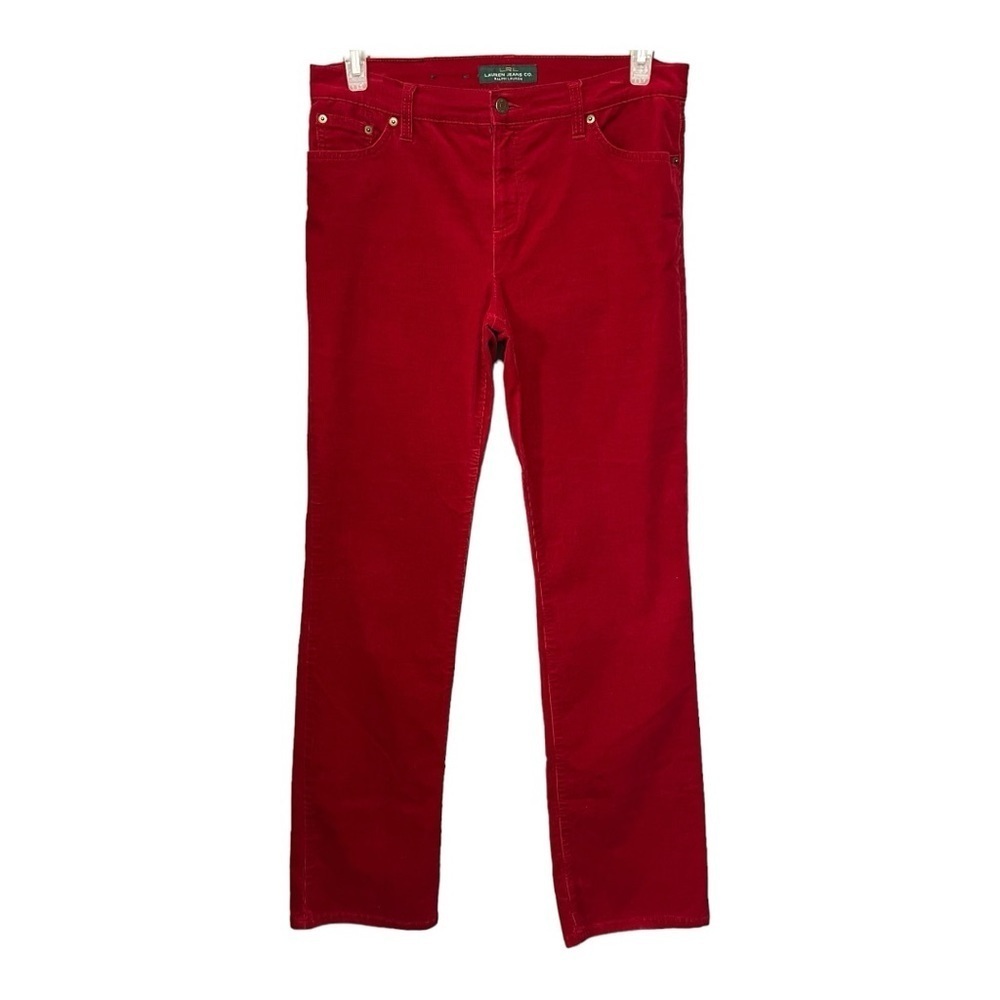 Lauren Ralph Lauren Jean Co. Classic Straight Leg Corduroy Pants Red Size 10 - Picture 1 of 8